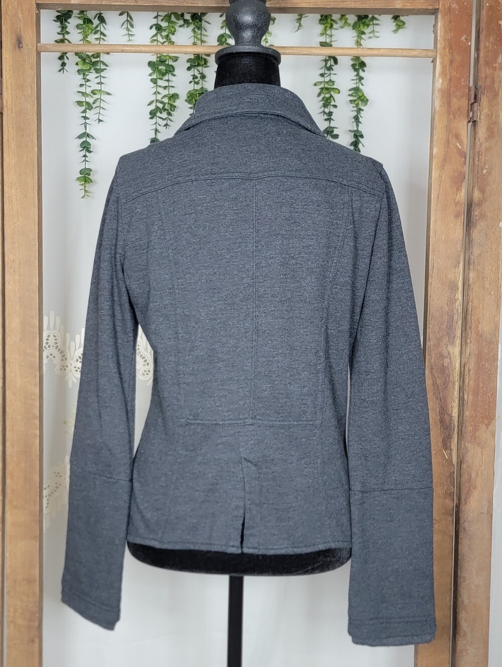 Black Knit Blazer | God Buttons | Soft Structured Casual Jacket - Picture 5 of 8